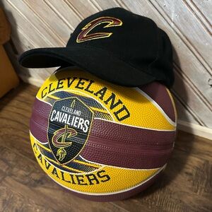 Cleveland Cavaliers MLB Basketball & Embroidered Ball Cap Bundle Giftset